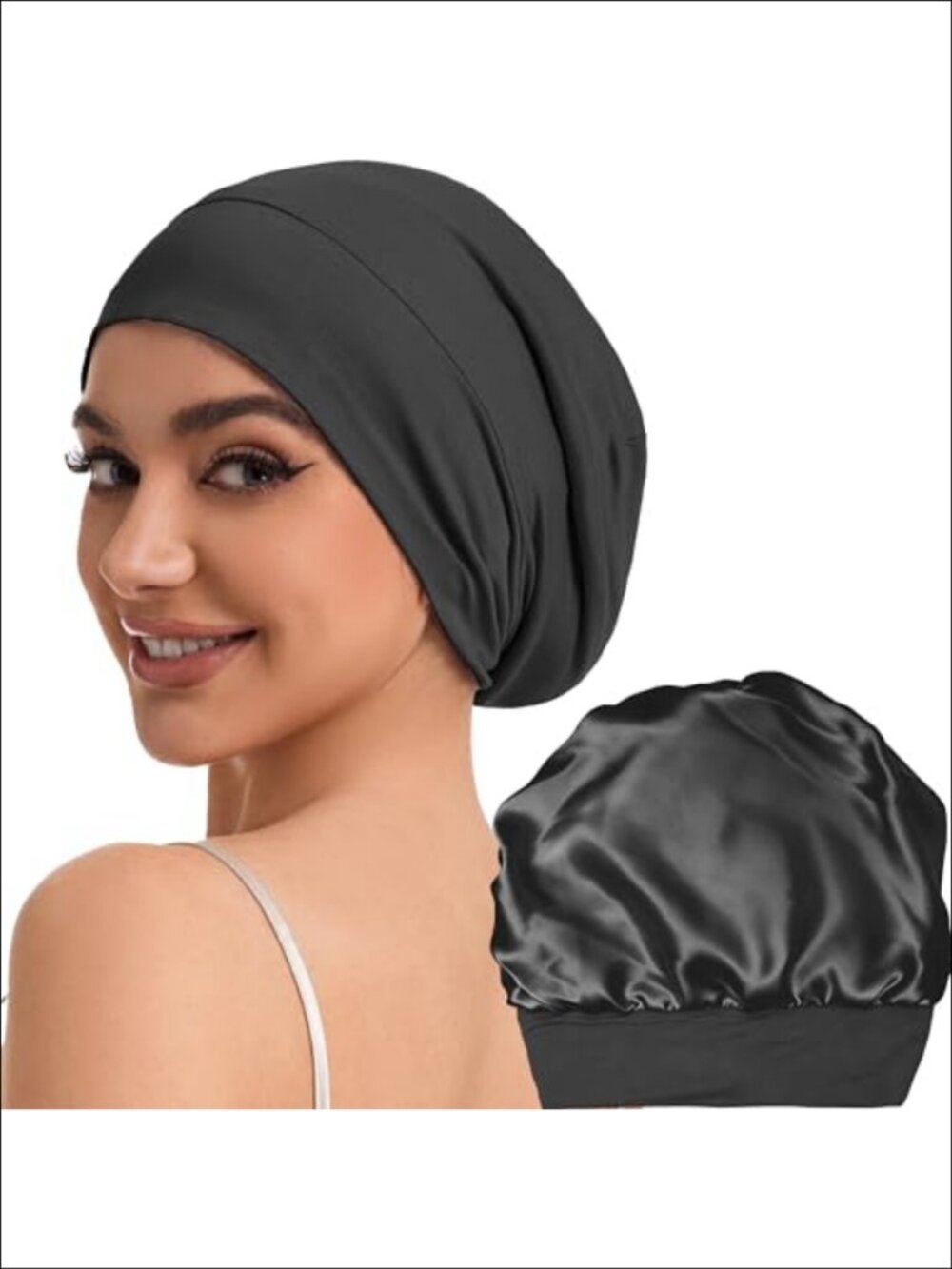 100% Mulberry Silk Bonnet for Sleeping Adjustable Strap Hair Cap
